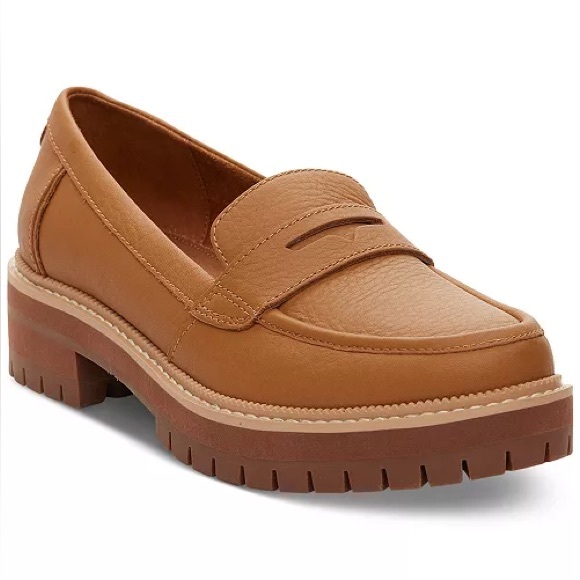 Toms Shoes - Toms Women's Tan Leather Lug-Sole Loafers